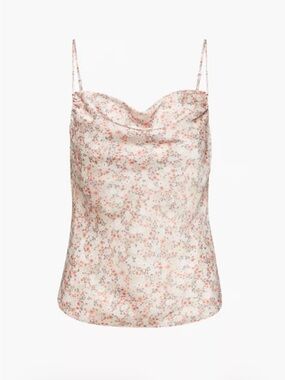 Wilfred Aritzia Allusion Camisole - Floral Satin Cowl Neck